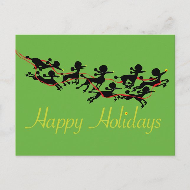 Poodle Holiday Postcard (Front)