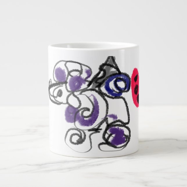 Poodle hot  large coffee mug (Front)