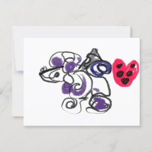Poodle hot postcard