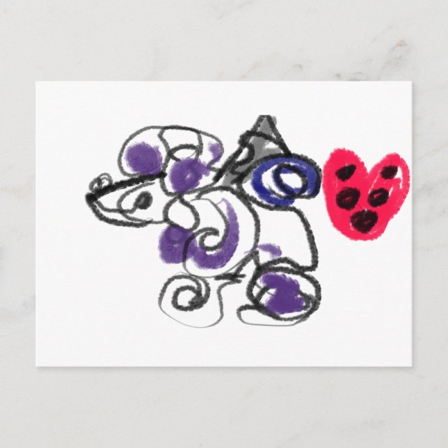 Poodle hot  postcard (Front)