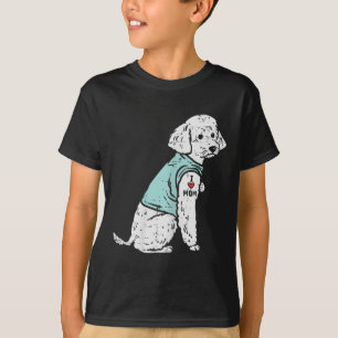 Poodle I Love Mum Tattoo Cute Pet Dog Owner Lover T-Shirt