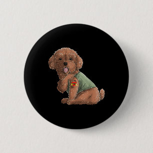 Poodle I Love Mum Tattoo Dog Shirt Funny Mothers D 6 Cm Round Badge