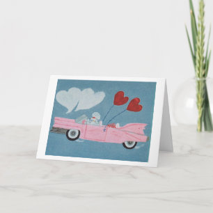 Poodle in Pink Convertible Card