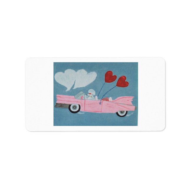 Poodle in Pink Convertible Label (Front)