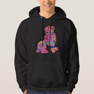 POODLE in Pink Tropical Floral pattern Hoodie