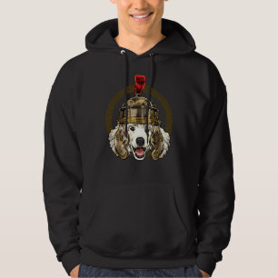 Poodle in Roman Helmet Centurion Legionnaire Dog L Hoodie