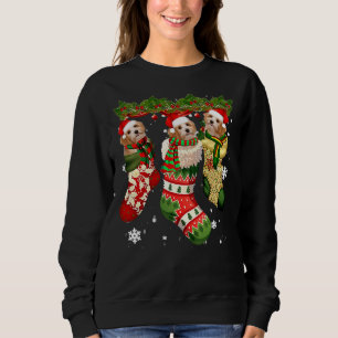 Poodle In Sock Christmas Santa Hat Sweatshirt
