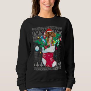 Poodle In Sock Funny Christmas Ugly Pajama Xmas Sa Sweatshirt