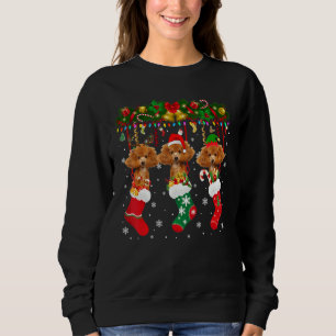 Poodle In Sock Xmas Reindeer Santa Elf Dog Sweatshirt