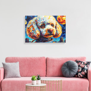 POODLE IN SPACE-7 CANVAS PRINT