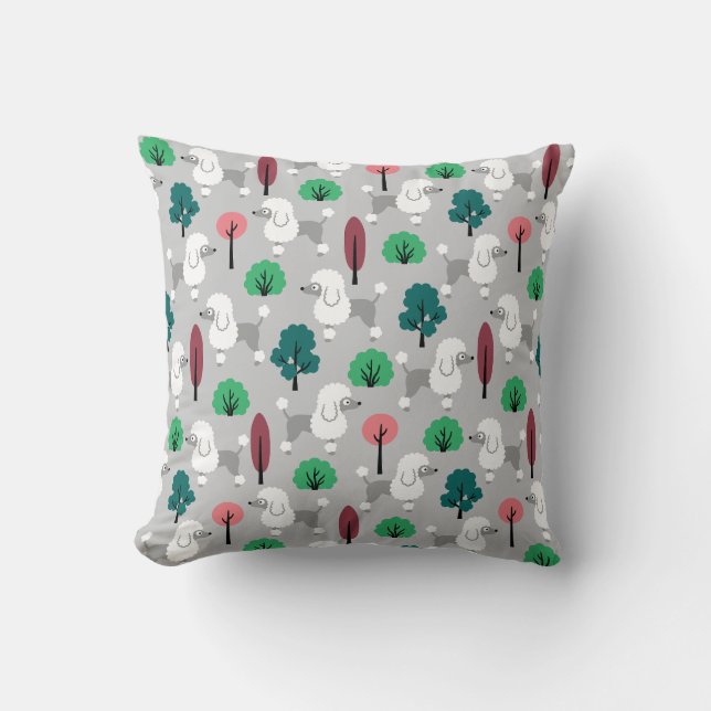 Poodle in the park cushion (Front)