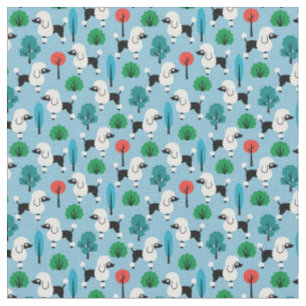 Poodle in the park fabric