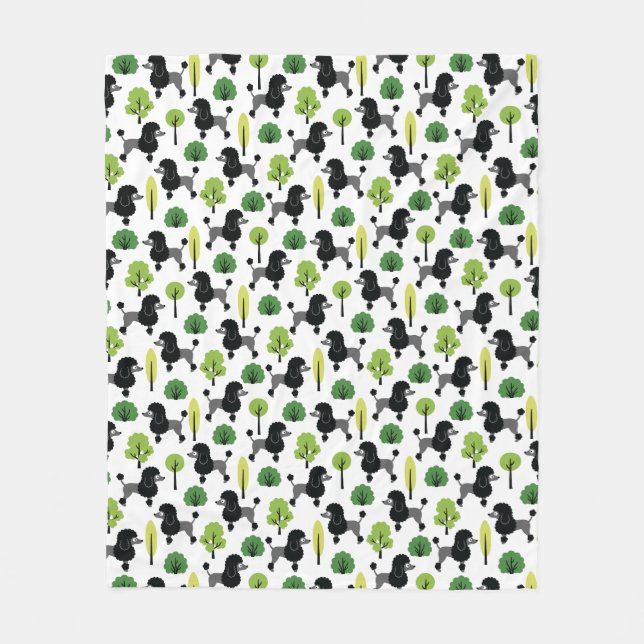 Poodle in the park fleece blanket (Front)