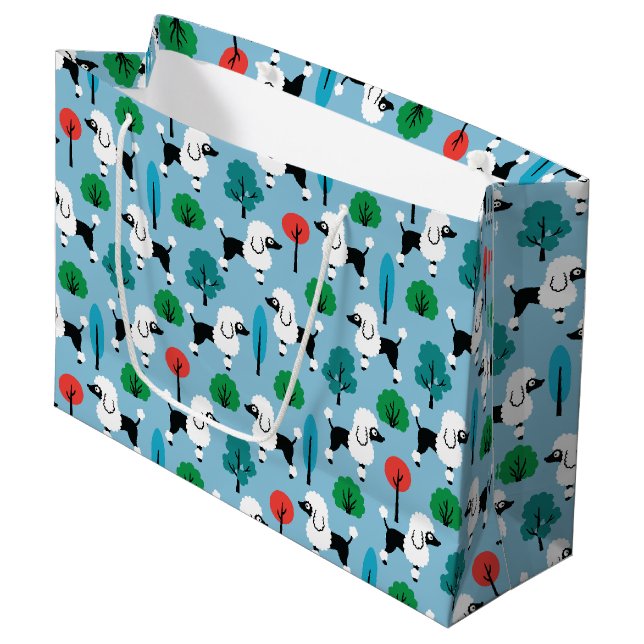 Poodle in the park large gift bag (Front Angled)