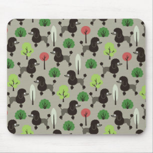 Poodle in the park mouse pad