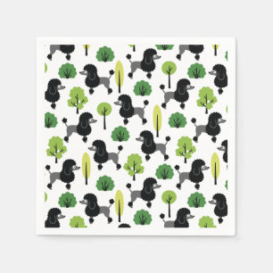 Poodle in the park napkin