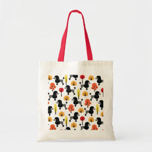 Poodle in the park tote bag