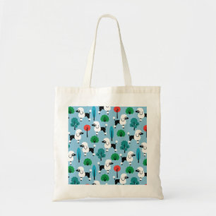 Poodle in the park tote bag