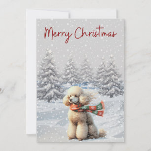 Poodle in the Snow Christmas card