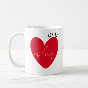 Poodle is Heartbeat Cool Minimal Dog Love Coffee Mug