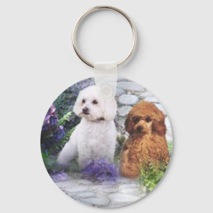 Poodle Keychain Hydrangeas