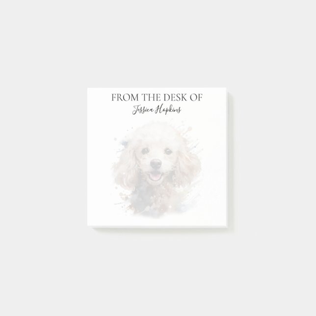 Poodle Lover Monogrammed Dog Post-it Notes (Front)