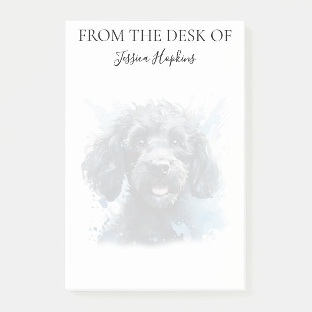 Poodle Lover Monogrammed Dog Post-it Notes (Front)