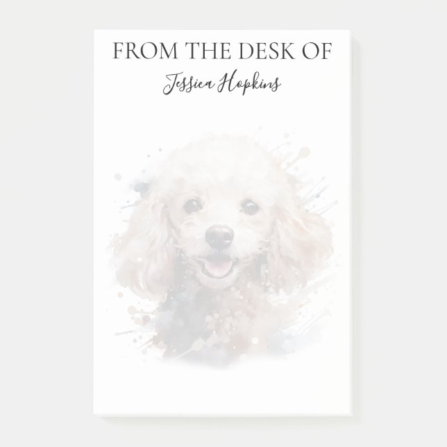 Poodle Lover Monogrammed Dog Post-it Notes (Front)