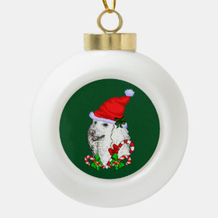 Poodle Lovers Christmas Ceramic Ball Christmas Ornament