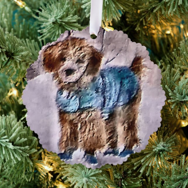 Poodle Lovers Christmas Tree Decoration Card (Insitu (Tree))