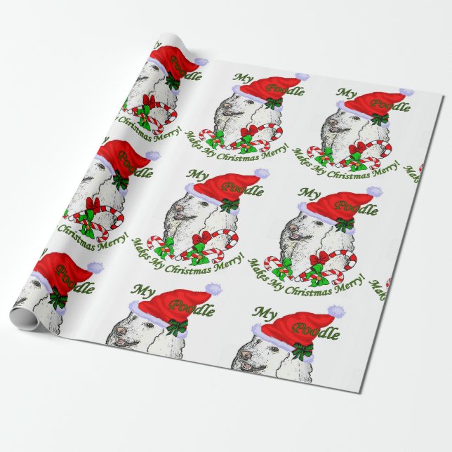 Poodle Lovers Christmas Wrapping Paper (Unrolled)