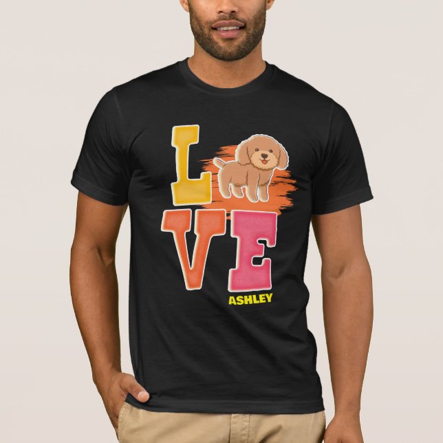 Poodle lovers cute colour T-Shirt (Front)