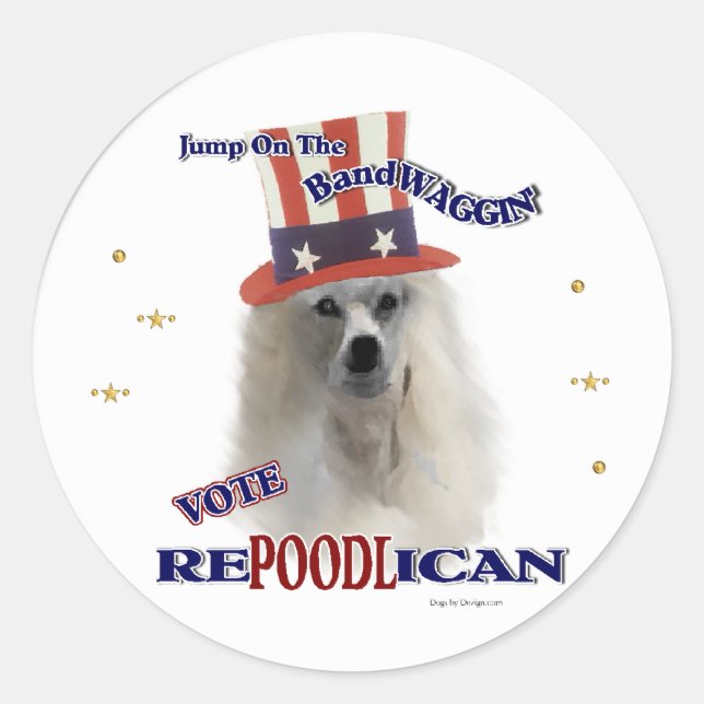 POODLE  Lovers Gifts Classic Round Sticker (Front)
