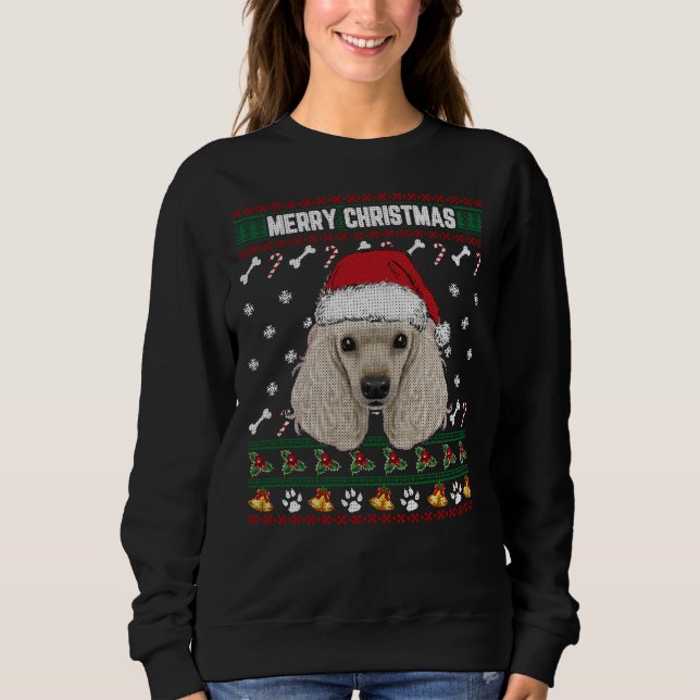 Poodle Lovers Ugly Xmas Sweater Merry Christmas (Front)