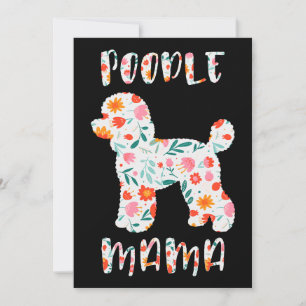 Poodle Mama Floral Dog Lover Invitation
