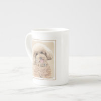 Poodle Miniature Toy Apricot Cream Brown Dog Art