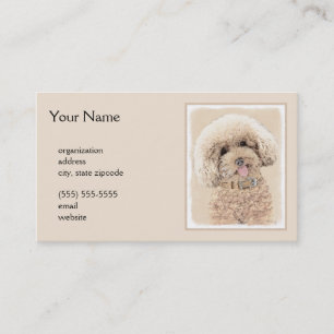 Poodle Miniature Toy Apricot Cream Brown Dog Art Business Card