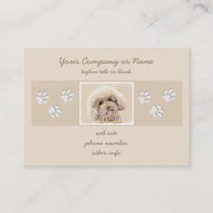 Poodle Miniature Toy Apricot Cream Brown Dog Art Business Card