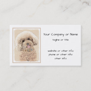 Poodle Miniature Toy Apricot Cream Brown Dog Art Business Card