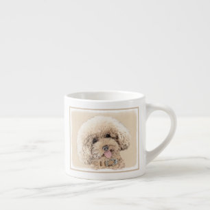 Poodle Miniature Toy Apricot Cream Brown Dog Art Espresso Cup