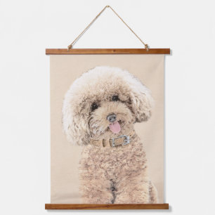 Poodle Miniature Toy Apricot Cream Brown Dog Art Hanging Tapestry