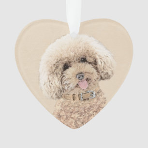 Poodle Miniature Toy Apricot Cream Brown Dog Art Ornament