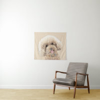 Poodle Miniature Toy Apricot Cream Brown Dog Art
