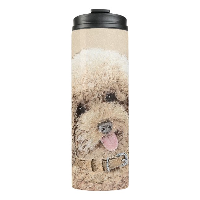 Poodle Miniature Toy Apricot Cream Brown Dog Art Thermal Tumbler (Front)