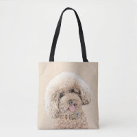 Poodle Miniature Toy Apricot Cream Brown Dog Art