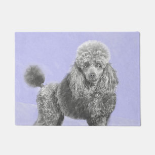 Poodle Miniature Toy Silver Grey Blue Dog Art Doormat