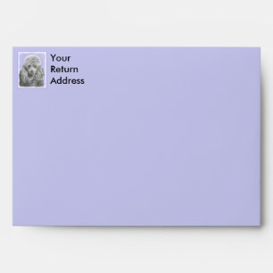 Poodle Miniature Toy Silver Grey Blue Dog Art Envelope