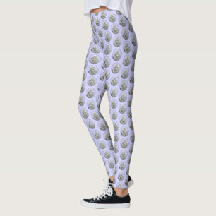 Poodle Miniature Toy Silver Grey Blue Dog Art Leggings