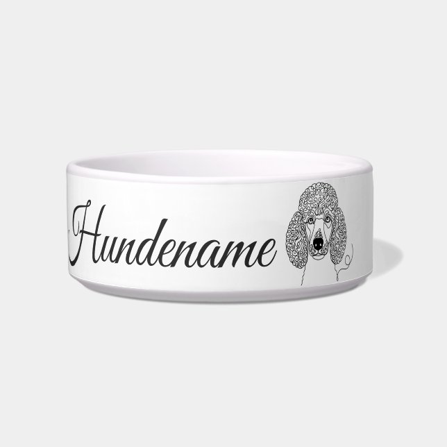 Poodle Minimalist Line Art personalized bowl (Front)