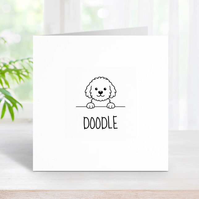 Poodle Mix Dog Doodle Pet Custom Name 1x1 Rubber Stamp (Creator Uploaded)